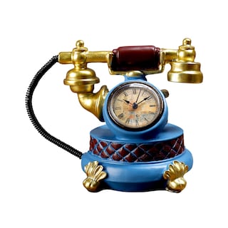Foto 1 | Foto 1 | Teléfono Retro Europeo Sculpture Con Reloj De Resina De 17 Cm - Venta Internacional.