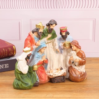 Foto 3 | Foto 3 | Estatuilla De Resina Con Escena De La Natividad Nacimiento De Jesús Con María José - Venta Internacional.