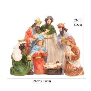 Foto 4 | Foto 4 | Estatuilla De Resina Con Escena De La Natividad Nacimiento De Jesús Con María José - Venta Internacional.