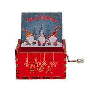 Foto 1 | Foto 1 | Caja De Música Con Forma De Gnomo Navideño Manivela De Madera Con Música - Venta Internacional.