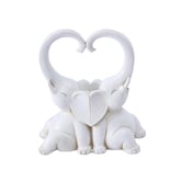 Portavelas Romántico Con Escultura De Elefante Pareja De Resina - Venta Internacional.