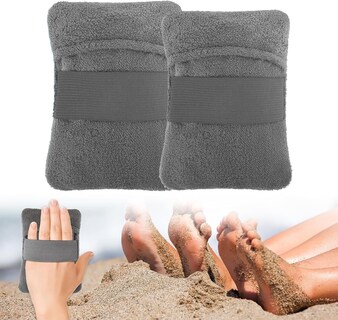Foto 1 | Foto 1 | Manoplas Removedoras De Arena 2 Unidades Reutilizables Color Gris Playa Para La Familia - Venta Internacional.