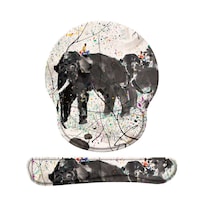Alfombrilla De Ratón Con Soporte Para La Muñeca Diseño Artístico De Elefante - Venta Internacional.