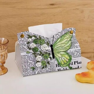 Foto 2 | Foto 2 | Funda Para Pañuelos Vintage Con Forma De Mariposa Piel Sintética 19 X 14 Cm - Venta Internacional.