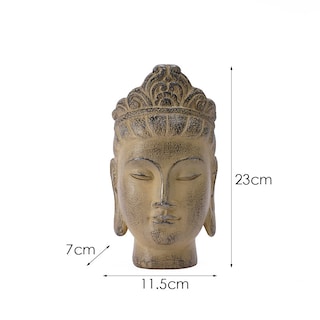 Foto 2 | Foto 2 | Estatua De Cabeza De Buda Escultura Vintage De Resina De 23 Cm - Venta Internacional.