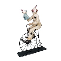 Figura Vintage De Payaso De Circo De Resina De 13 Pulgadas Con Bicicleta - Venta Internacional.