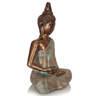 Foto 2 | Foto 2 | Escultura Con Forma De Estatua De Buda Tailandés Túnica Azul-dorada De 31 Cm - Venta Internacional.