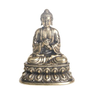 Foto 1 | Foto 1 | Estatua De Buda De Latón Envejecido Grande 4 9 Cm X 6 3 Cm Meditación F - Venta Internacional.
