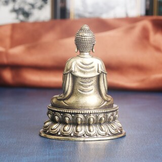 Foto 3 | Foto 3 | Estatua De Buda De Latón Envejecido Grande 4 9 Cm X 6 3 Cm Meditación F - Venta Internacional.