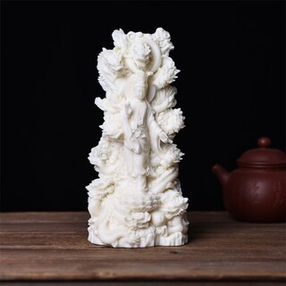 Foto 2 | Foto 2 | Estatua De Guanyin Tallada En Marfil De 20 Cm Con Los Tres Santos Occidentales - Venta Internacional.