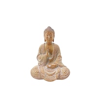 Figura De Resina Sculpture Zen Buddha 18 Cm Creativa Con Forma De Madera - Venta Internacional.