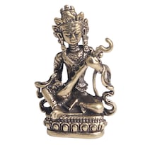 Estatua De Latón Envejecido De Miao Yin Tian Nu De 26 Mm Con Llavero - Venta Internacional.