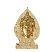 Escultura De Resina Con Cabeza De Buda En Diseño En Relieve De 12 3 X 19 8 Cm - Venta Internacional.