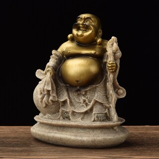 Foto 2 | Foto 2 | Estatua De Buda Maitreya De Resina De 9 Cm Con Acabado De Arenisca - Venta Internacional.