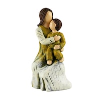Escultura De Resina Conmovedora Figura Familiar De Madre E Hijo - Venta Internacional.