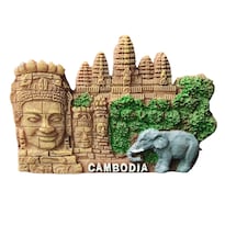 Imán Para Nevera Camboya Angkorswat 3d De Resina Con Forma De Elefante Recuerdo - Venta Internacional.
