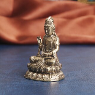 Foto 2 | Foto 2 | Estatua De Bronce Envejecido De Avalokiteshvara De 5 3 Cm Buda Sentado F - Venta Internacional.