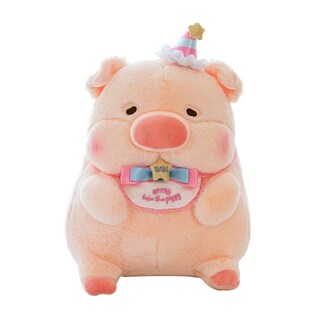 Foto 1 | Foto 1 | Muñeca De Peluche Con Dibujos Animados De Lulu Pig De 40 Cm Con Gorro De Fiesta Y Babero - Venta Internacional.