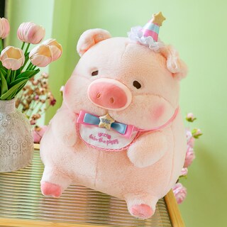 Foto 2 | Foto 2 | Muñeca De Peluche Con Dibujos Animados De Lulu Pig De 40 Cm Con Gorro De Fiesta Y Babero - Venta Internacional.