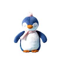 Muñeco Pingüino De Peluche Azul De 25 Cm Con Bufanda Y Sombrero Para Niños - Venta Internacional.