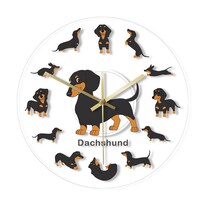Reloj De Pared Con Diseño De Dibujos Animados De Un Perro Salchicha De 30 Cm De Plástico Que No Hace - Venta Internacional.