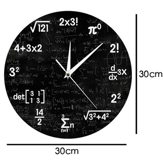 Foto 2 | Foto 2 | Reloj De Pared Creativo Con Diseño De Pizarra Ecuación Matemática 30 X 30 Cm - Venta Internacional.