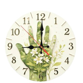 Foto 1 | Foto 1 | Reloj De Pared Con Diseño Floral De Manecillas 25 X 25 Cm Silencioso No Hace Tictac - Venta Internacional.