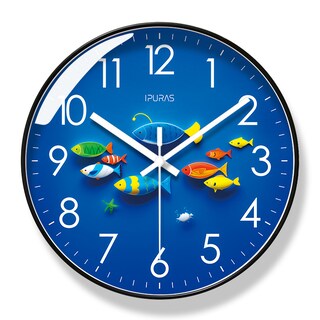 Foto 1 | Foto 1 | Reloj De Pared Con Diseño Creativo De Peces 30 X 30 Cm Silencioso No Hace Tictac - Venta Internacional.