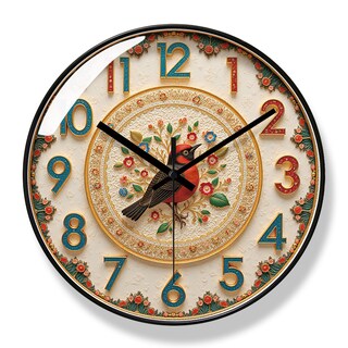 Foto 1 | Foto 1 | Reloj De Pared Vintage Floral De 12 Pulgadas Cuarzo Silencioso Que No Hace Tictac - Venta Internacional.