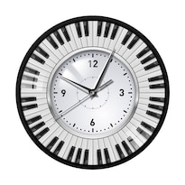 Reloj De Pared Con Teclas De Piano De 30 Cm De Metal Silencioso Que No Hace Tictac - Venta Internacional.