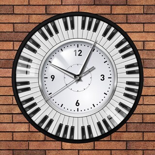 Foto 2 | Foto 2 | Reloj De Pared Con Teclas De Piano De 30 Cm De Metal Silencioso Que No Hace Tictac - Venta Internacional.