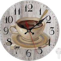 Reloj De Pared Con Diseño De Taza De Café 30 Cm Silencioso No Hace Tictac Mdf - Venta Internacional.