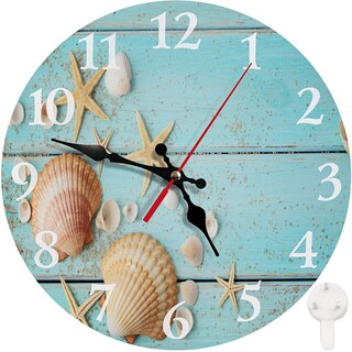 Foto 1 | Foto 1 | Reloj De Pared Creative Con Diseño De Conchas Marinas Con Forma De Estrella De Mar 30 Cm - Venta Internacional.