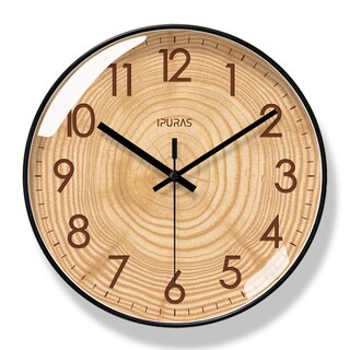 Foto 1 | Foto 1 | Reloj De Pared Con Grano De Madera De 30 Cm Silencioso De Cuarzo Que No Hace Tictac - Venta Internacional.