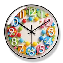 Reloj De Pared Con Diseño Colorido De Dibujos Animados Marco De Plástico De 30 X 30 Cm - Venta Internacional.