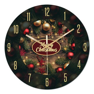 Foto 1 | Foto 1 | Reloj De Pared Con Temática Navideña De Cristal De 30 Cm Silencioso No Hace Tictac - Venta Internacional.