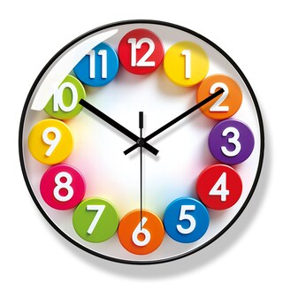 Foto 1 | Foto 1 | Reloj De Pared Con Dibujos Animados Colorido 30 Cm Con Números Brillantes - Venta Internacional.