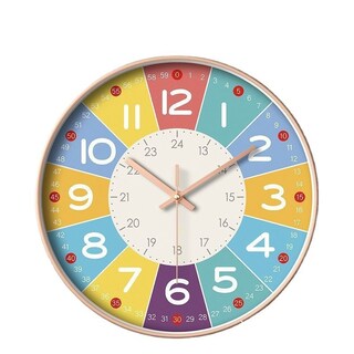 Foto 1 | Foto 1 | Reloj De Pared Colorido Para Aprender No Hace Tictac Silencioso 30 Cm - Venta Internacional.