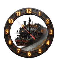 Reloj De Pared Con Diseño Retro De Tren De Vapor De 30 Cm Silencioso No Hace Tictac - Venta Internacional.