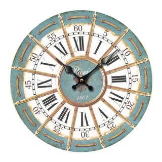 Foto 1 | Foto 1 | Reloj De Pared Vintage Parisino De 30 X 47 Cm Con Marco De Madera Retro R - Venta Internacional.