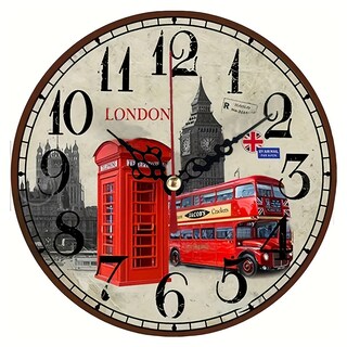 Foto 1 | Foto 1 | Reloj De Pared Creative Con Temática De Big Ben Red Bus - Venta Internacional.