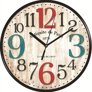 Foto 1 | Foto 1 | Reloj De Pared Vintage Paris De 25 Cm Con Marco Retro De Madera - Venta Internacional.