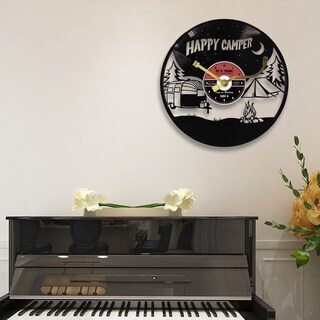 Foto 2 | Foto 2 | Reloj De Pared Happy Camper Con Disco De Vinilo Retro Para Autocaravana Y Tienda De Campaña - Venta Internacional.