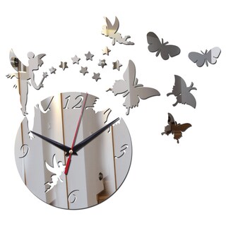 Foto 1 | Foto 1 | Reloj De Pared Creativo Diy Con Espejo Acrílico Moderno Con Forma De Mariposa - Venta Internacional.