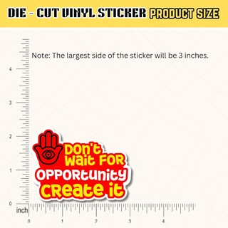 Foto 3 | Foto 3 | Pegatina De 15 Unidades Por Lote Con Texto «don't Wait For Opportunity Create It Motivation» - Venta Internacional.