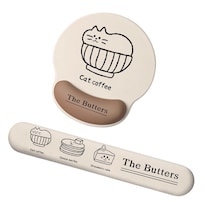 Set De Soporte De Muñeca Para Ratón Y Teclado Reposamuñecas Cat Coffee - Venta Internacional.