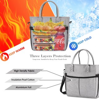 Foto 4 | Foto 4 | Bolsa De Almuerzo Uylia Xl Con Aislamiento Color Gris - Venta Internacional.