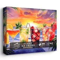 Puzle Pickforu Sunset Ice Drinks 1000 Piezas 50 X 70 Cm - Venta Internacional.