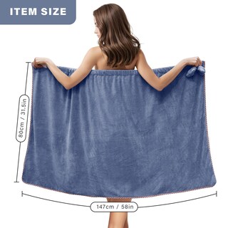 Foto 2 | Foto 2 | Toalla Gosche Envoltura Ajustable Para Ducha Y Baño Color Azul Oscuro L - Venta Internacional.