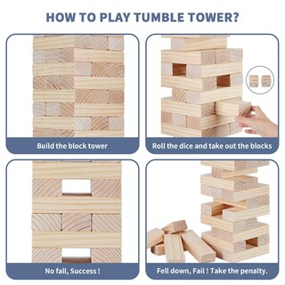 Foto 2 | Foto 2 | Giant Tumble Tower Game Megwoz De 57 Piezas Con Dados Y Marcador - Venta Internacional.
